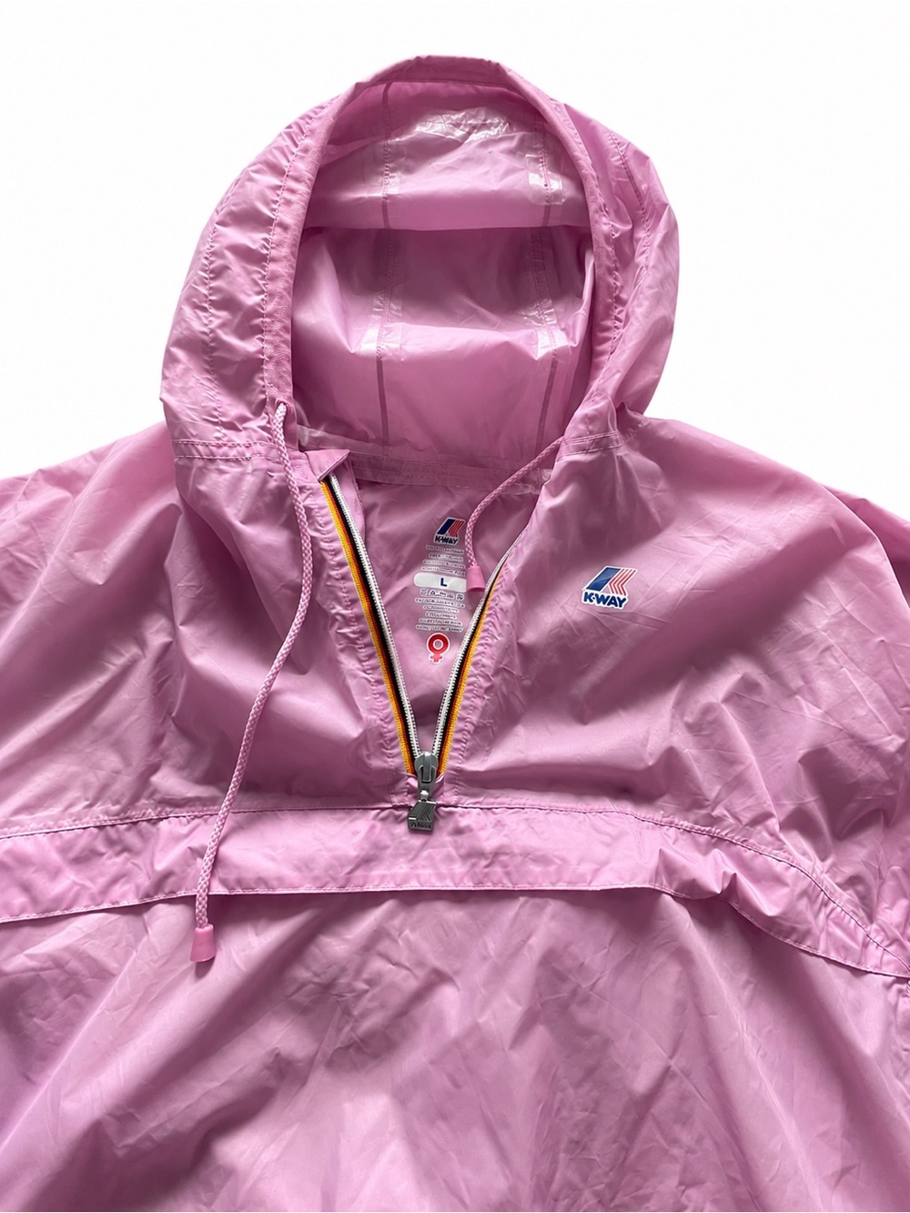 ✨ Rare Y2K K-Way Packable Rain Jacket – Bubblegum Pink – Mint Condition ✨